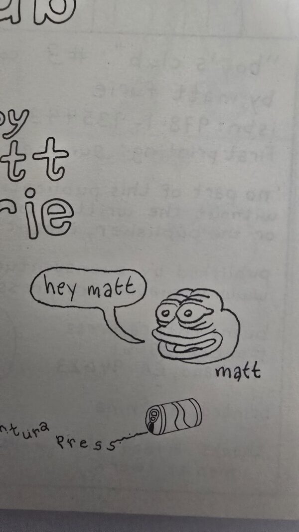 Matt Furie Handdrawn Signed Pepe